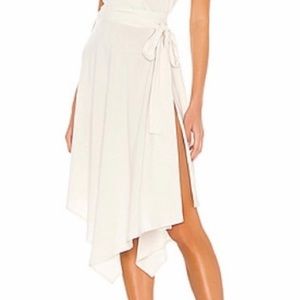 Indah Selena natural tie wrap skirt